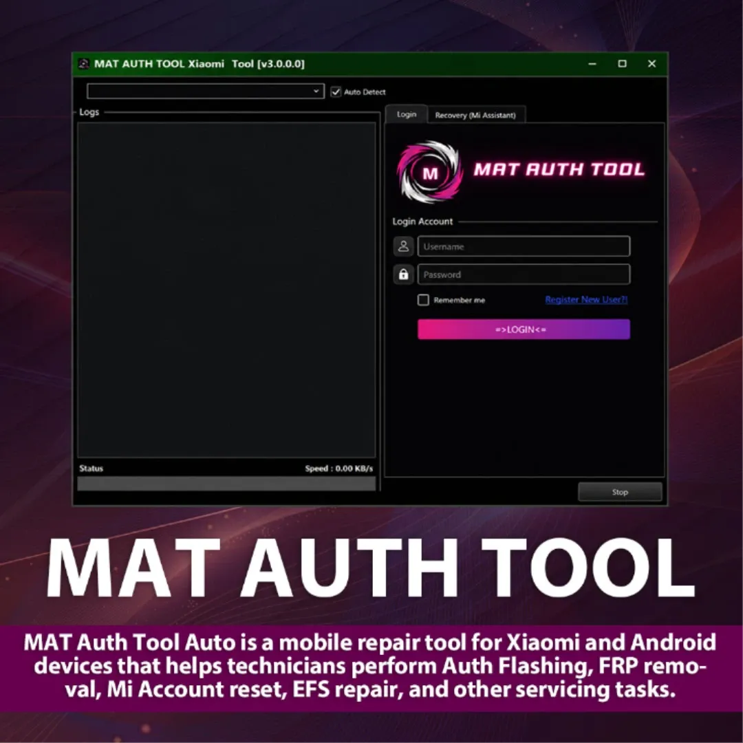 MAT AUTH TOOL AUTO API EXISTING USER Flash/EFS/Mi Cloud Credit