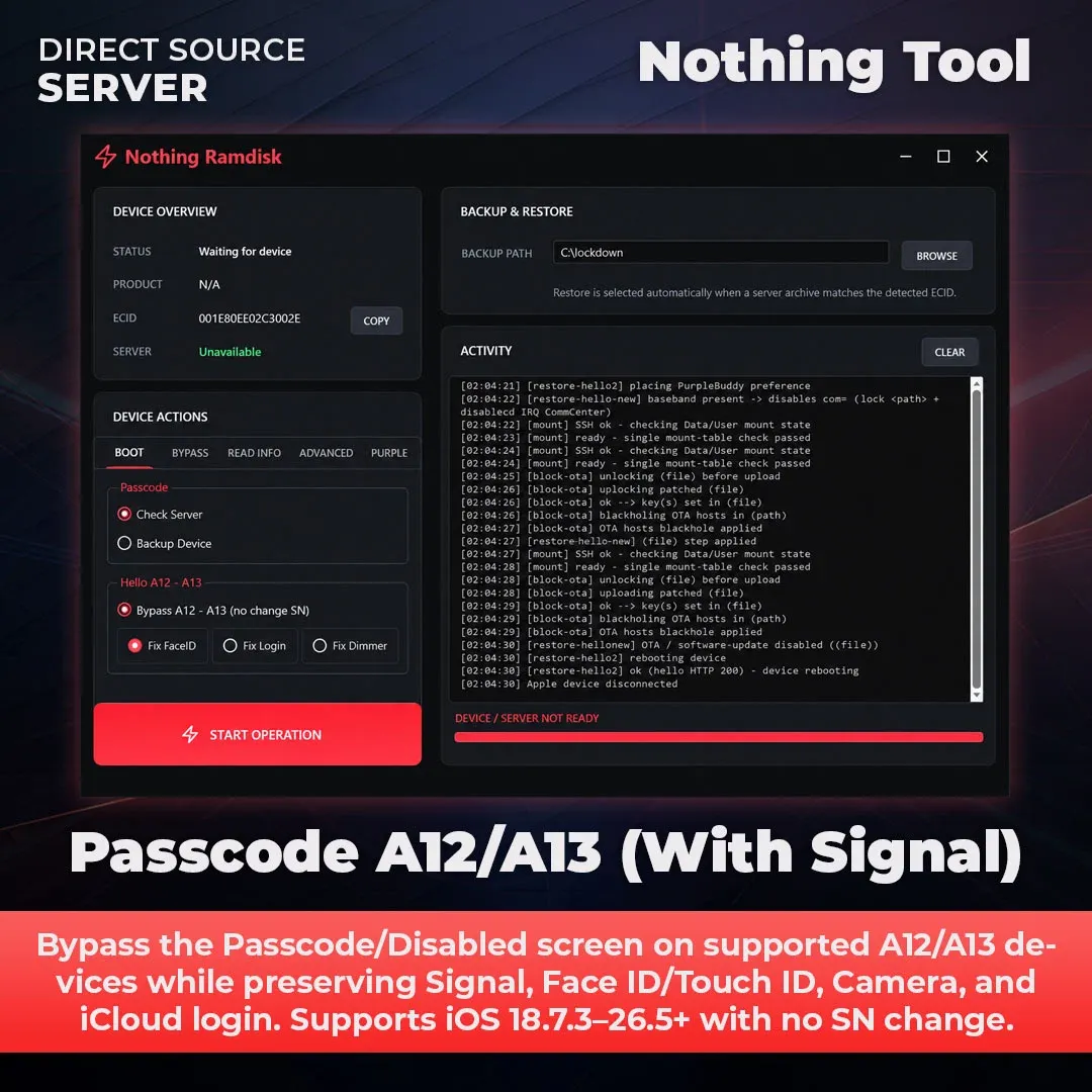 Passcode A12 A13 [ With Signal Nothing Tool ] No Refund